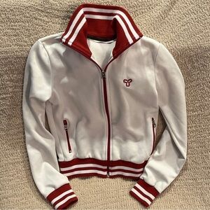 TNA Red & White Varsity Retro Jacket XXS